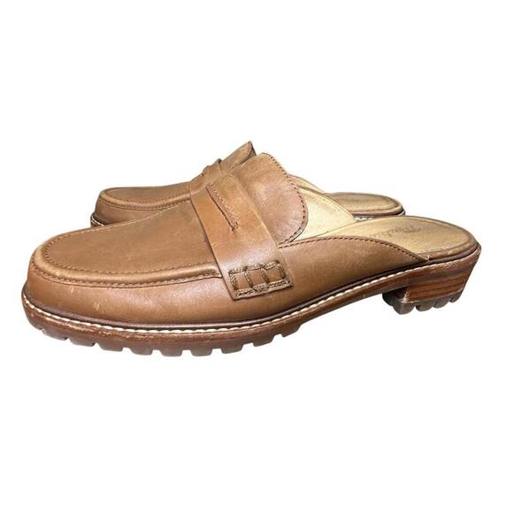 Madewell Women’s The Corinne Lugsole Loafer Mule Size 8 Dried Maple Leather 90s - Picture 1 of 4